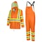 Pioneer Safety Rain Suit, Hi-Vis Orange, S, Polyester, PVC, 0.18 mm Thick, Folds and zips into collar, Orange V1080150U-S - alternate 1